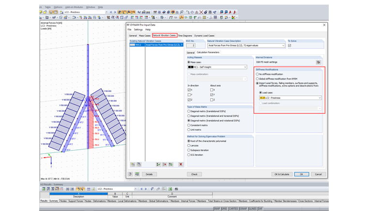 Stiffness Modifications in Natural Vibration Case