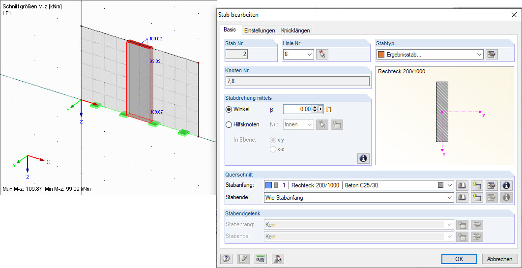 Arrangement of Result Beam in Wall