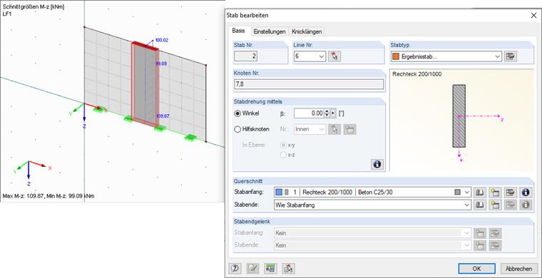 Arrangement of Result Beam in Wall