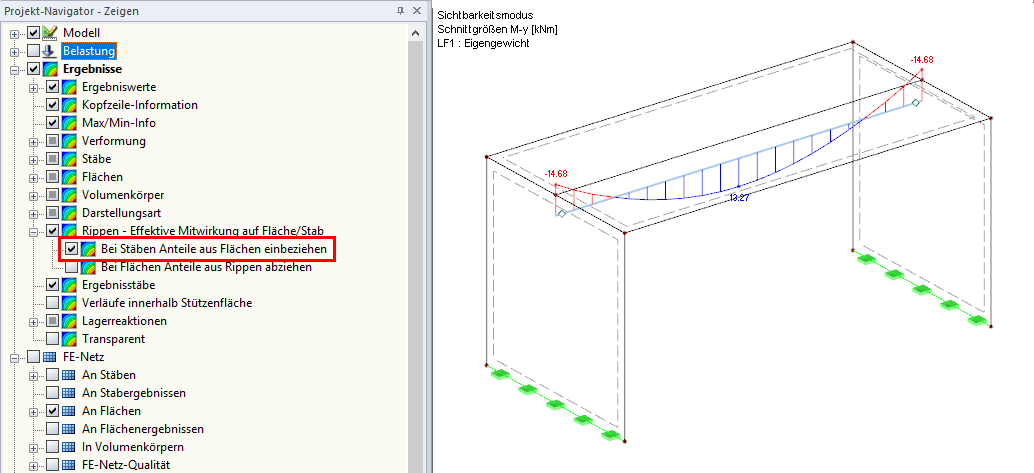 Display Navigator - Active Option "For Members Include Contribution of Surfaces"