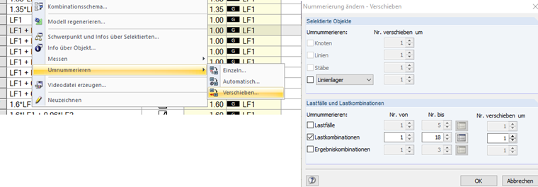 Renumbering Combinations