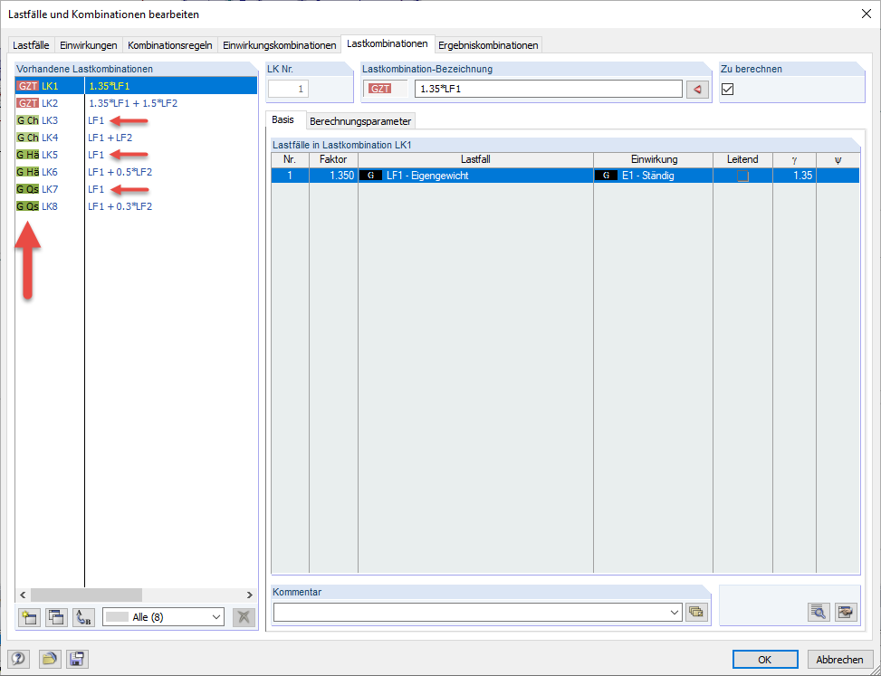 Generating Load Combinations