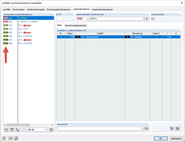Generating Load Combinations