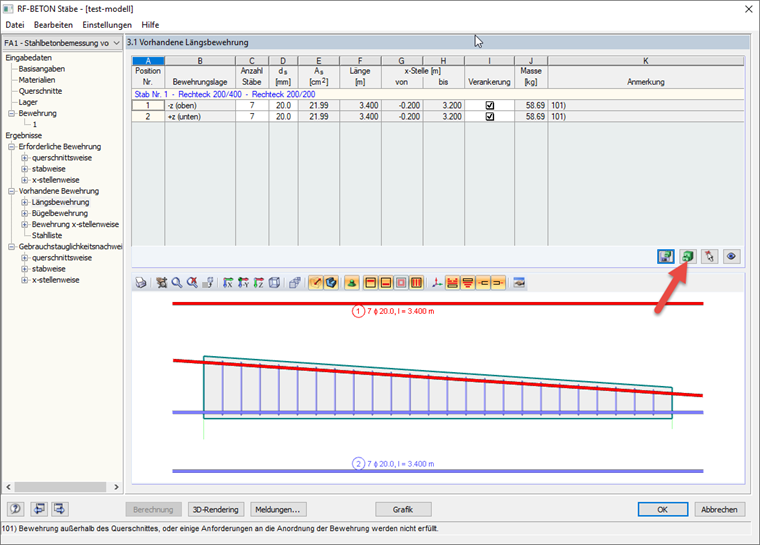 Button for Reinforcement Template Library in RF-CONCRETE Members