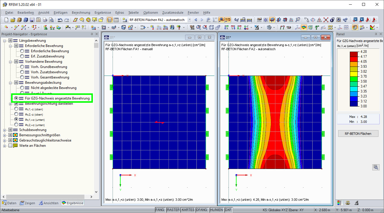 Graphical Display of Reinforcement Applied for SLS Design