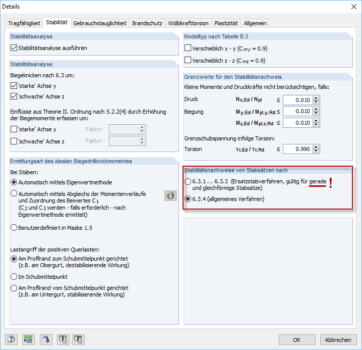 Equivalent Member Method and General Method (Default)