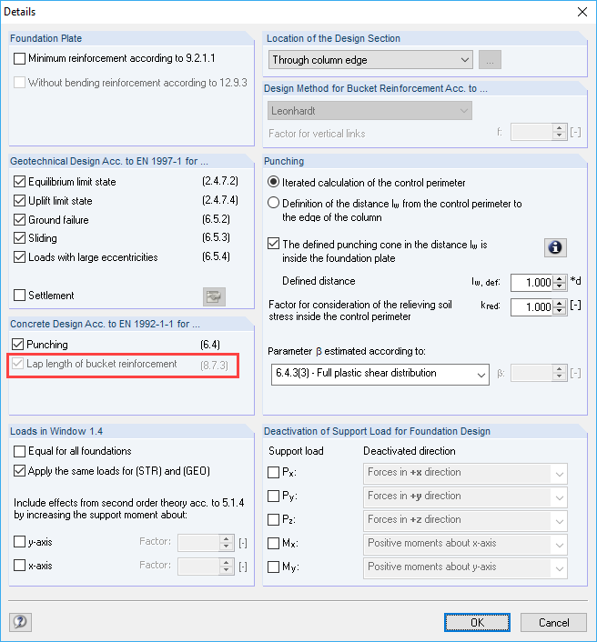 Details for Block or Bucket Foundation with Smooth Bucket Sides