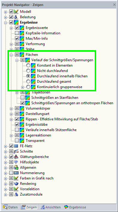 Setting for Smoothing of Surface Internal Forces in RFEM