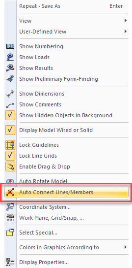 Auto Connect of Lines/Members