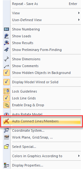 Auto Connect of Lines/Members