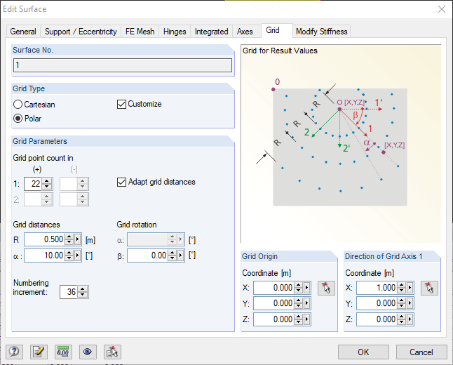 Settings - Surface Grid