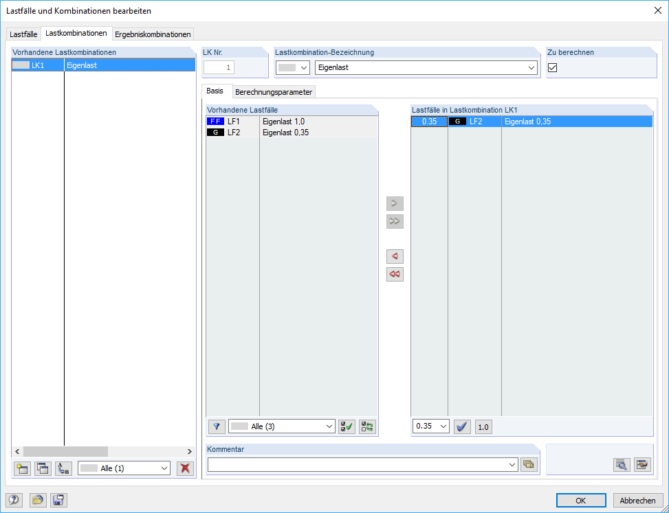 Creating Load Combination