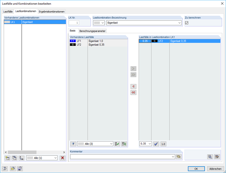 Creating Load Combination