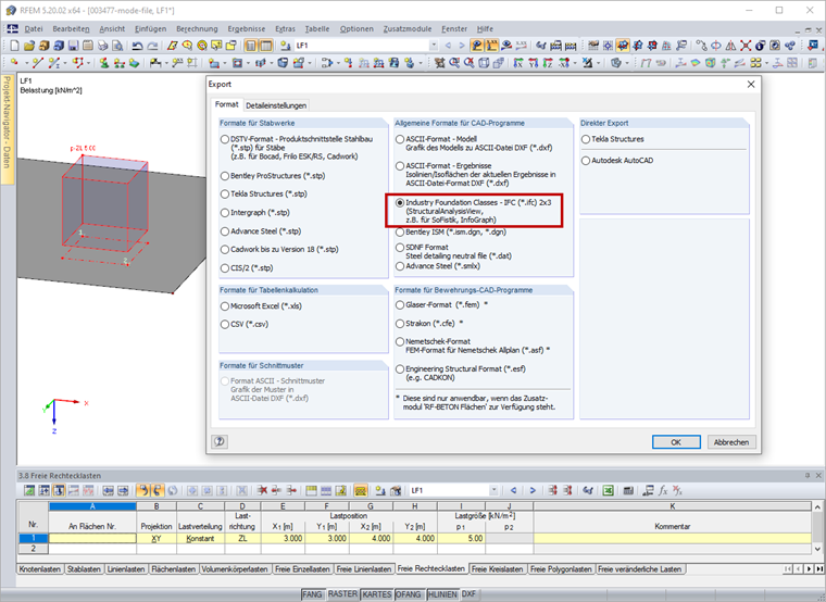 Export - IFC Dialog Box