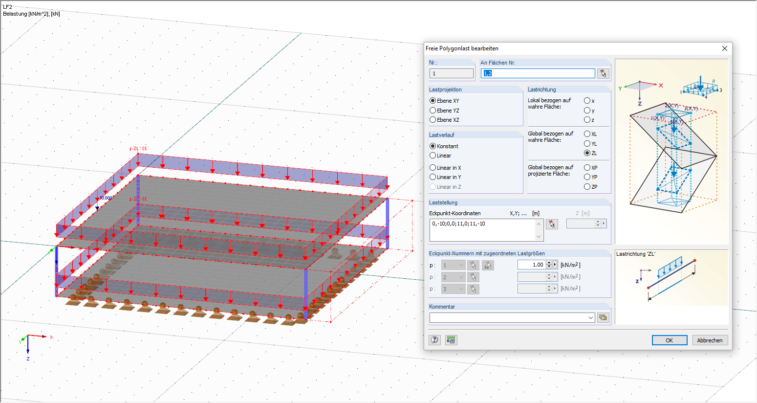 Editing Free Polygonal Load