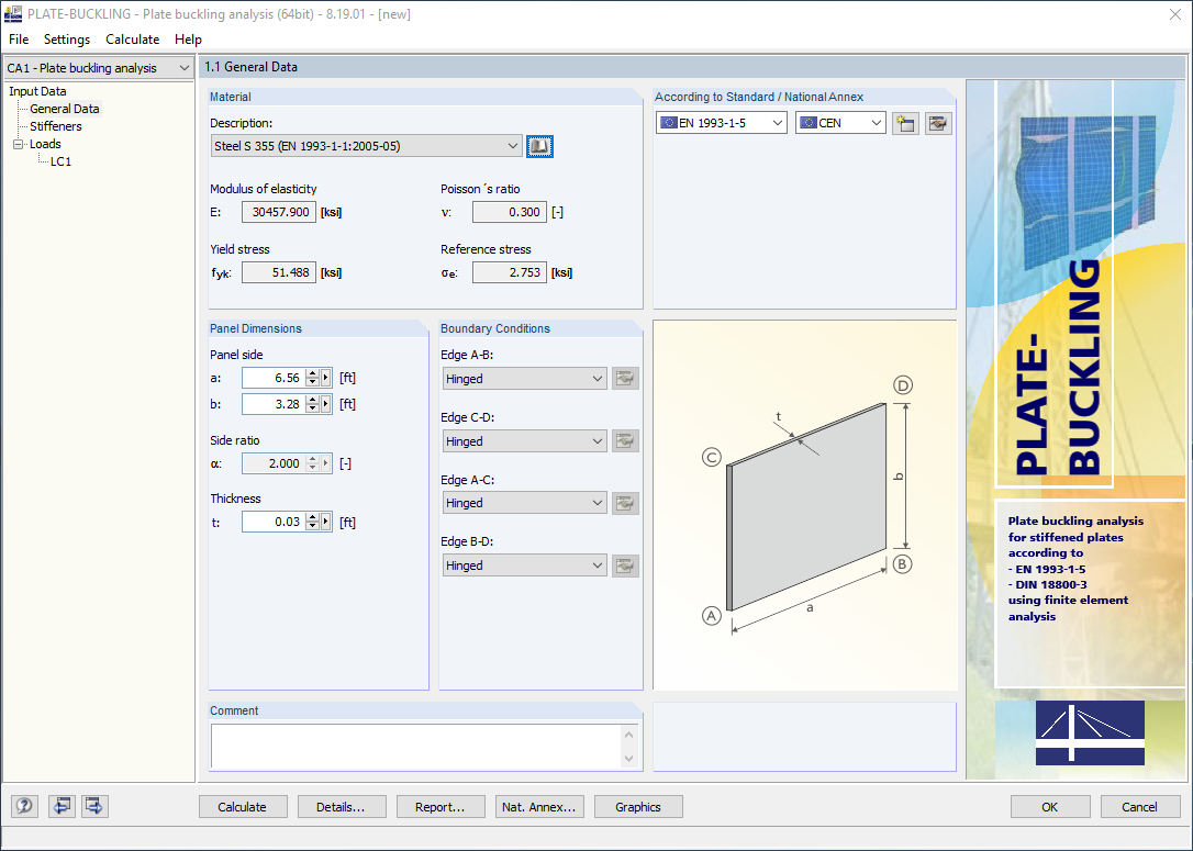 Input Window of PLATE-BUCKLING