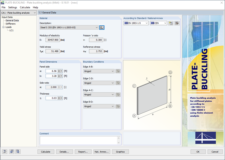 Input Window of PLATE-BUCKLING