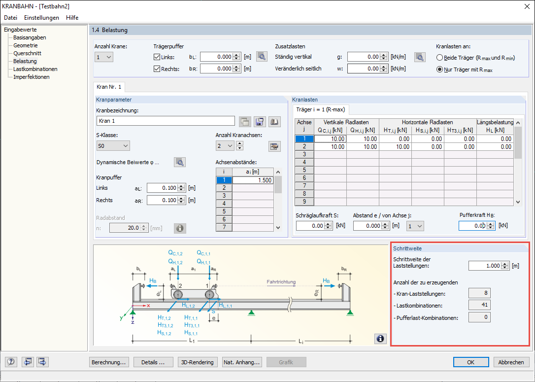 Increment of Load Positions