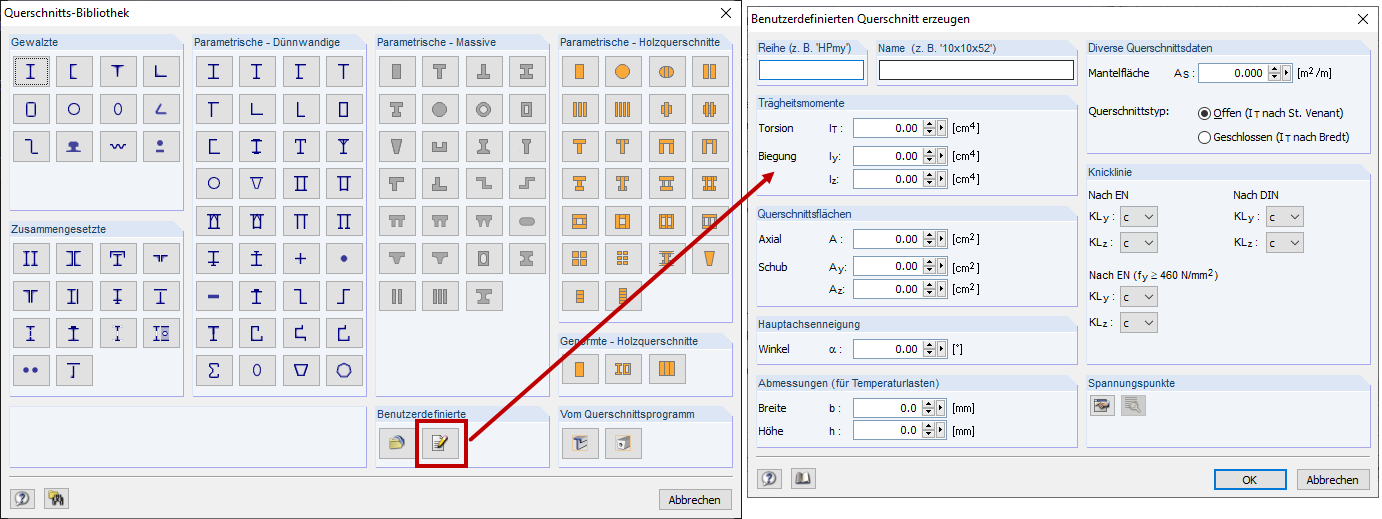 Creating User-Defined Cross-Section
