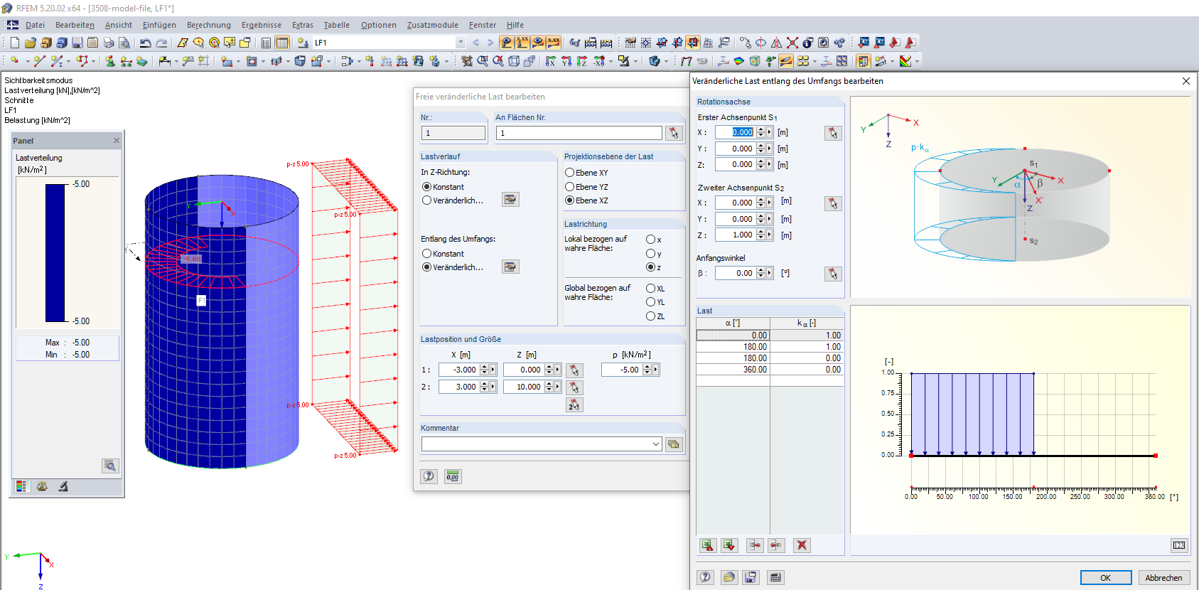 Free Variable Load Along Perimeter