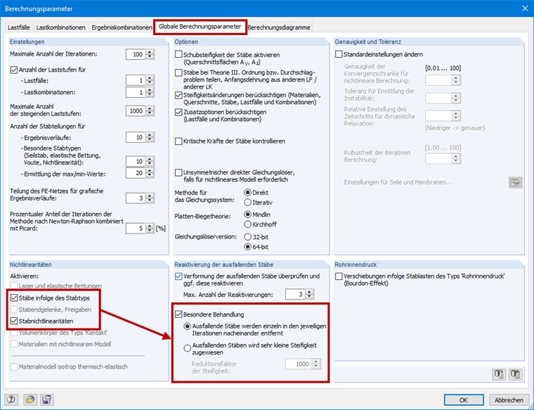 Exceptional Handling of Members in Global Calculation Parameters