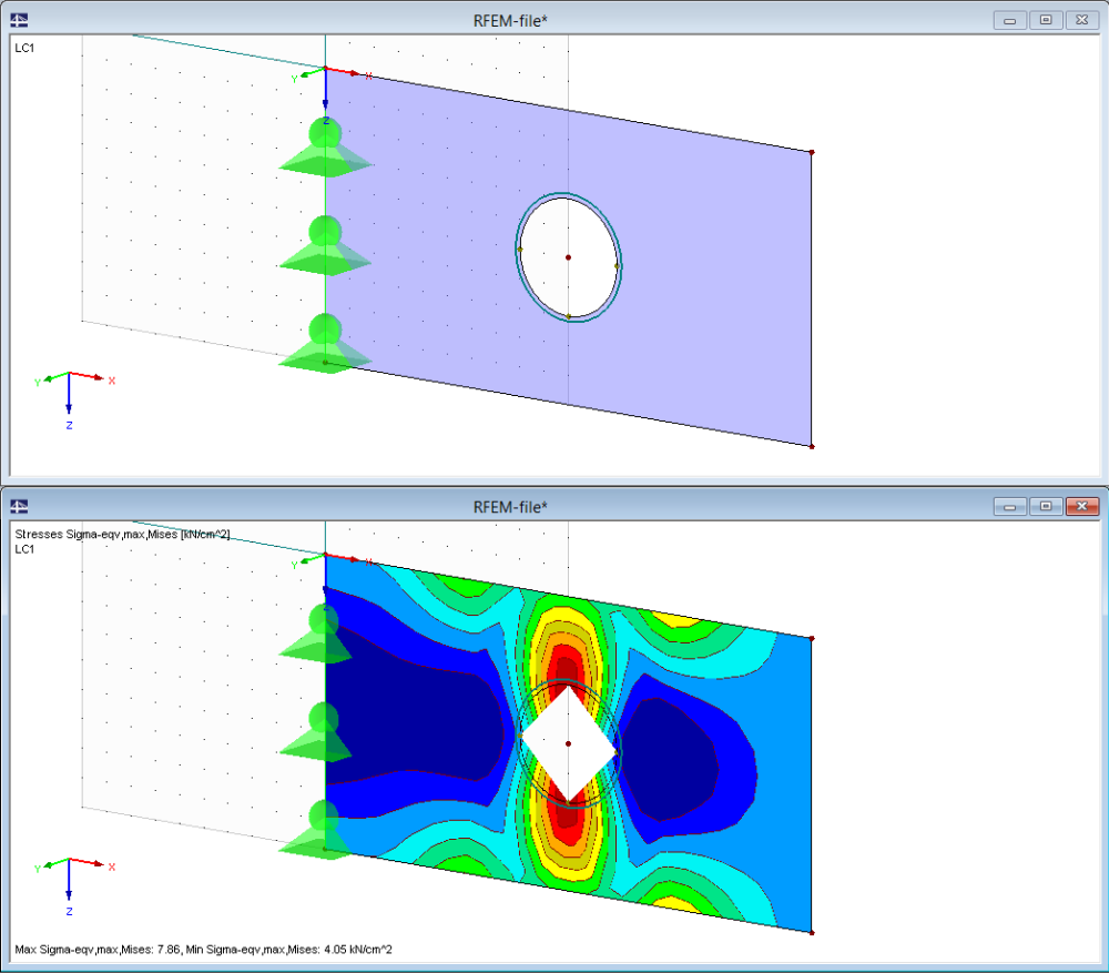 Result Shown as Rectangular Opening
