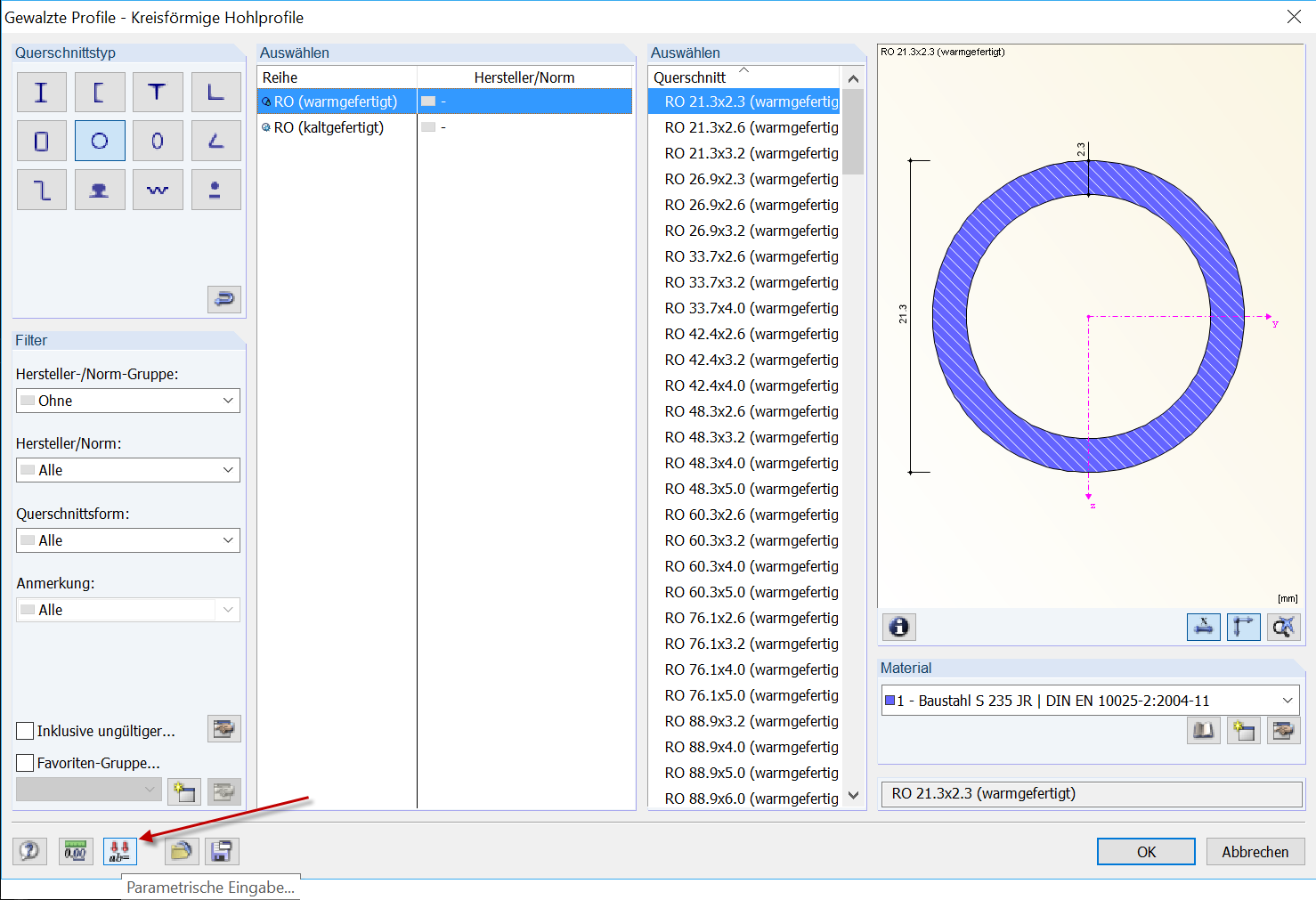 Creating Parametric Cross-Section
