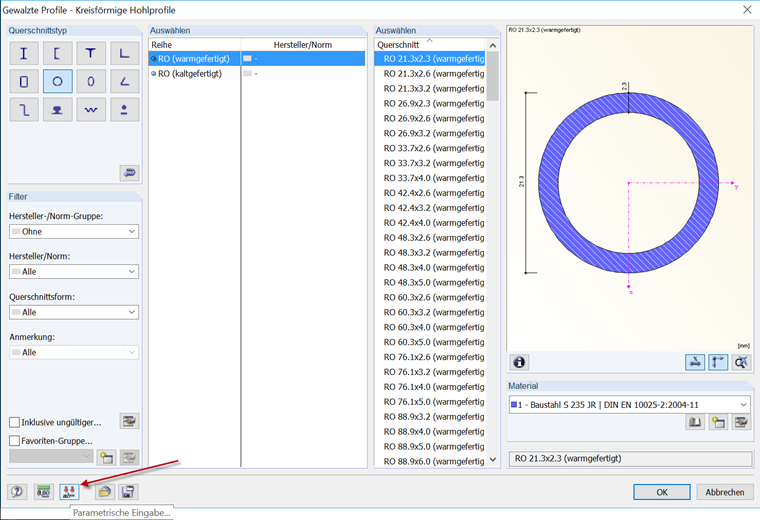 Creating Parametric Cross-Section
