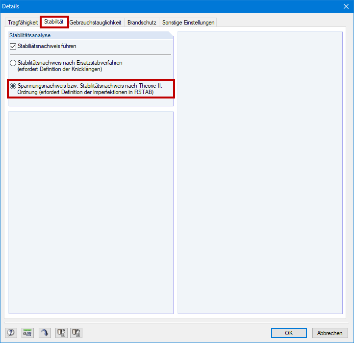Detail Settings in RF-/TIMBER Pro Add-on Module