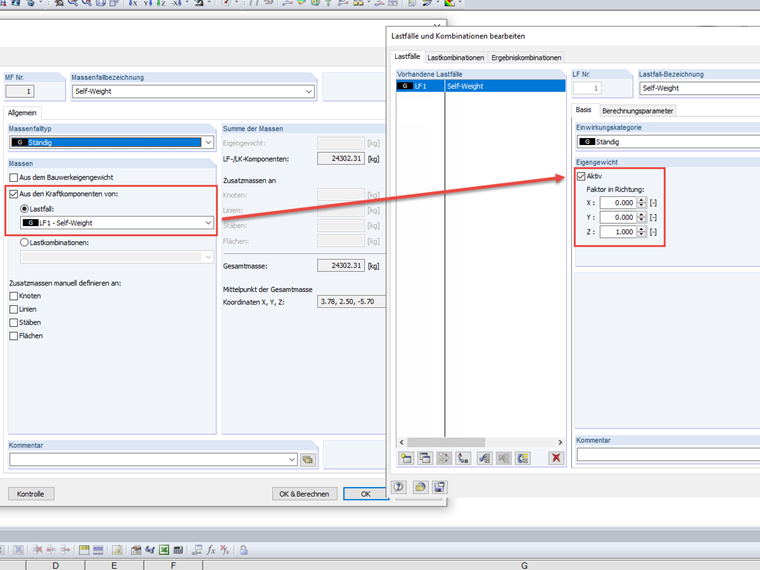 Importing Load Case with Activated Dead Load