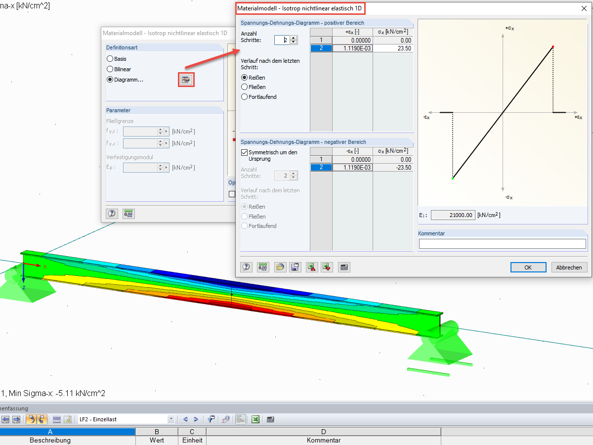 Settings for Material Model - Isotropic Nonlinear Elastic