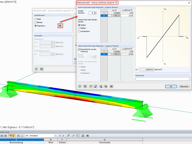 Settings for Material Model - Isotropic Nonlinear Elastic