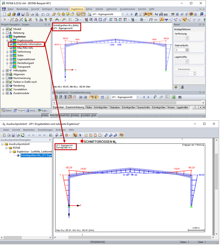 Header Info in Work Window and Printout Report