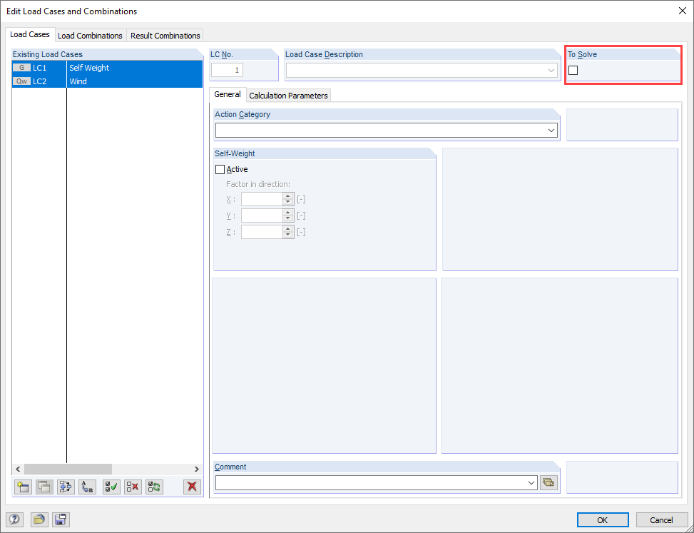 Setting Load Cases to "Not to Solve"