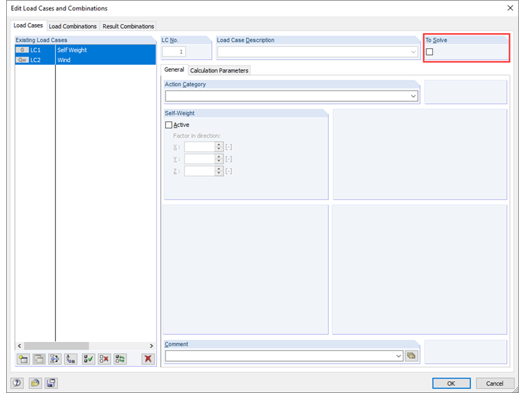 Setting Load Cases to "Not to Solve"