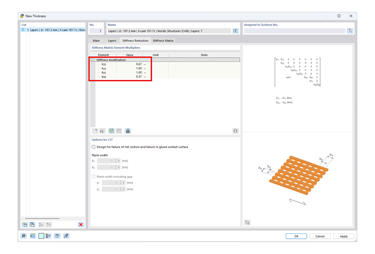 Stiffness Reduction in Multilayer Surfaces Add-on
