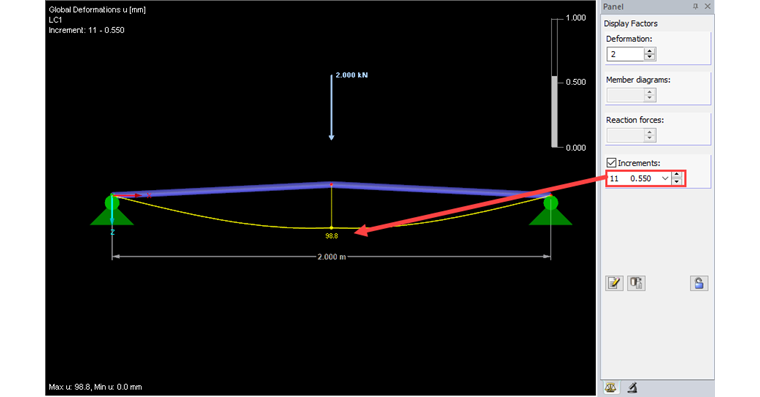 Load Increment 11 as First Load Increment After Post-Critical Failure (Significantly Higher Deformation)