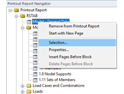 Opening Printout Report Selection via Shortcut Menu
