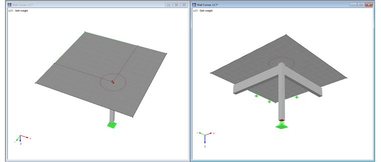 Wall Corner Made of Downstand Beams