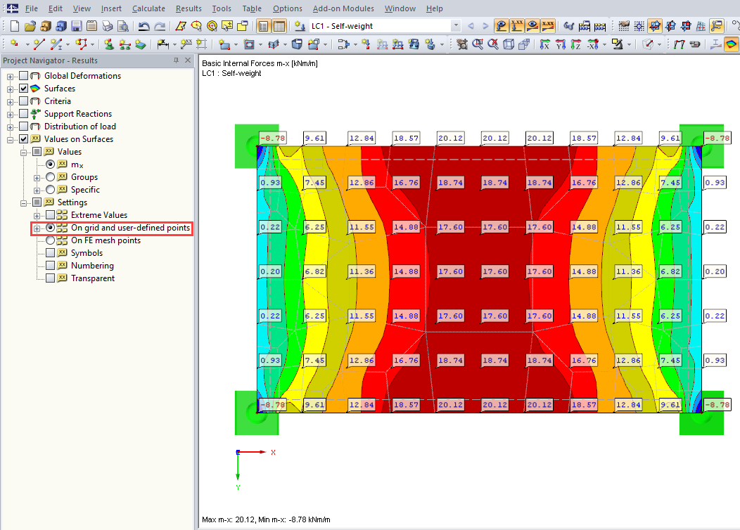 "Values on Surfaces" on Grid and User-Defined Points