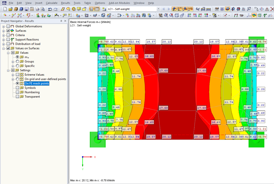 "Values on Surfaces" on FE Mesh Points