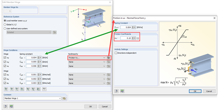 Member Hinge with Friction