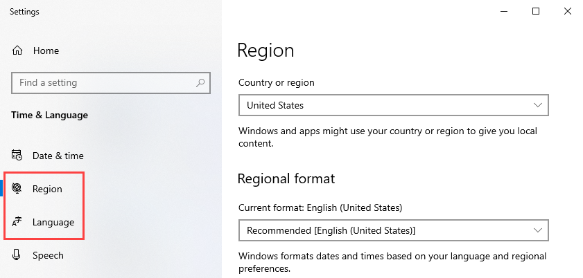 Adjusting Region