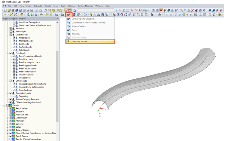 Creating Trajectory Surface