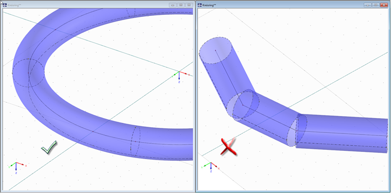 Comparison of Circular Ring and Circular Segments on Lines