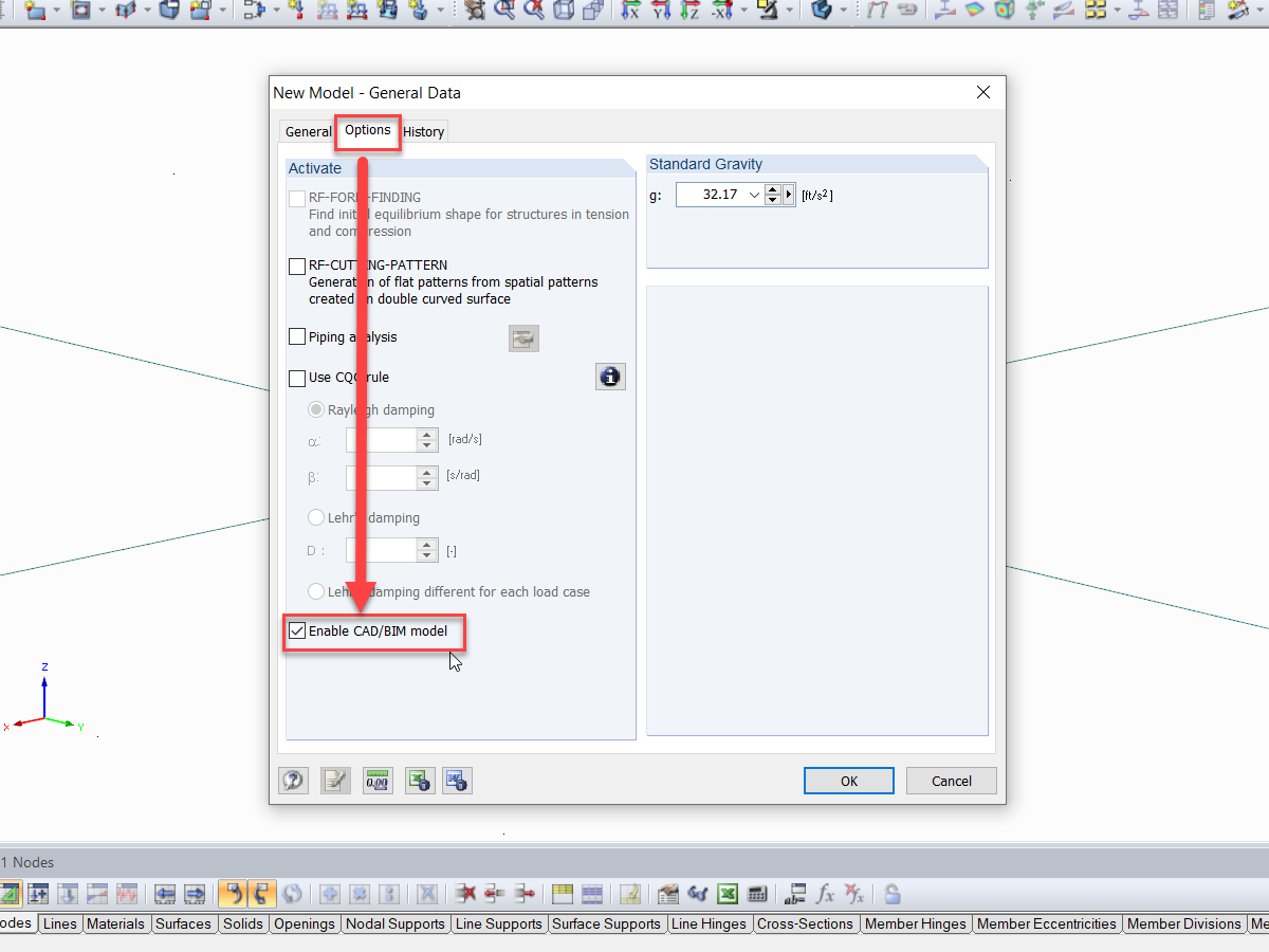 Activating CAD/BIM Option After Selecting File to be Imported