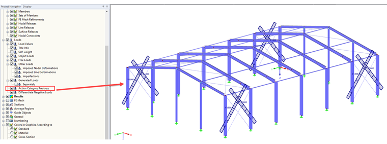 Displaying Prestress Action Category 