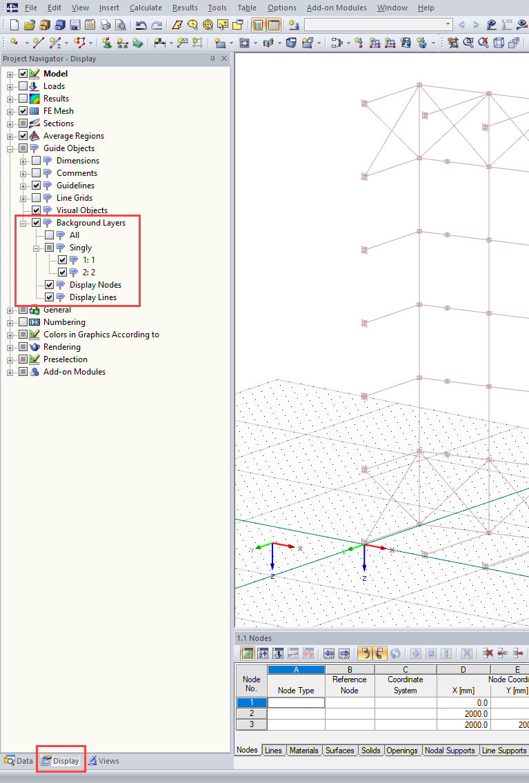 Visibilities of Background Layers