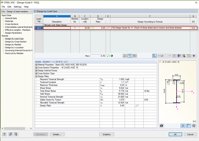 RF-STEEL AISC - Check per Design Guide No. 9