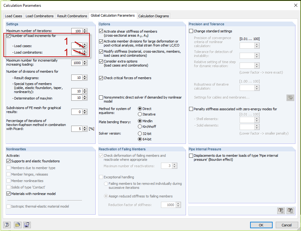 Calculation Parameters